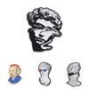 Character Creative Cartoon Brooch With Unique David Sculpture Design In Alloy Metal
