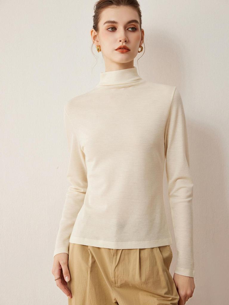 Women's Machine Washable Ultra-Fine Wool Base Layer: Half-High Neck, 2026 Autumn/Winter Thin Knit Sweater