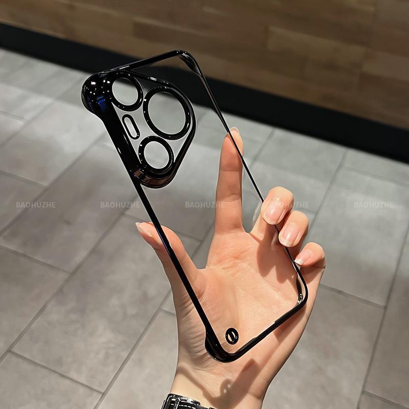Applicable to Huawei Pura80 electroplated borderless mobile phone case Honor 500 ultra-thin mate80 transparent X70 heat dissipation