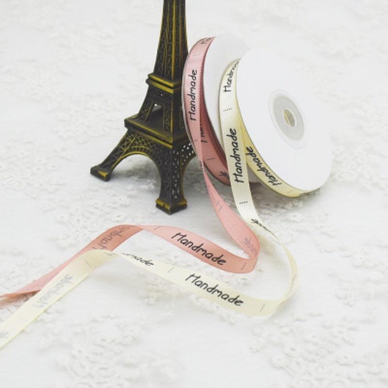 25Yards Handmade Ribbon Cream Pink Color Wrapping Silk Satin Ribbon Wedding Party Favor Gift Box Cak