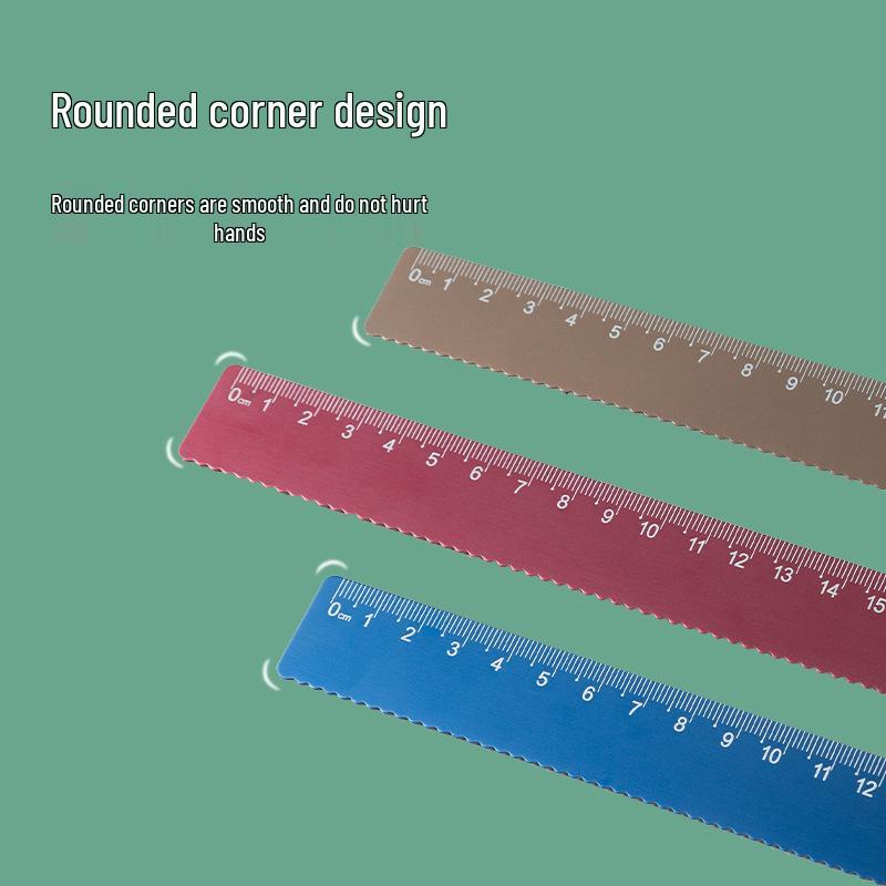 20cm Aluminum Alloy Metal Ruler for Drawing and Student Stationery