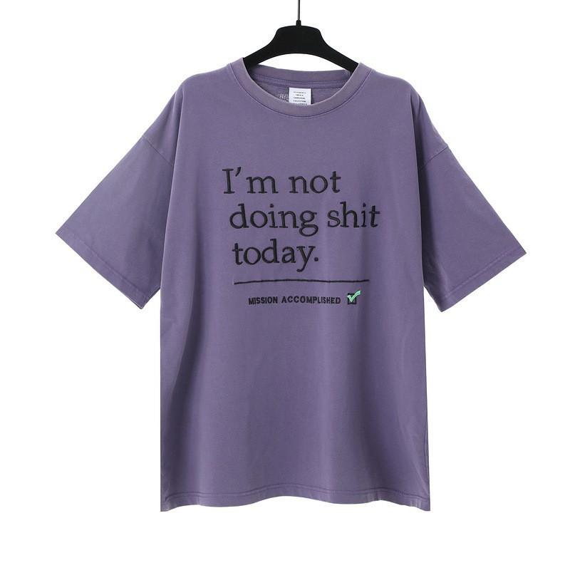 Unisex Oversized Cotton T-Shirt With Bold Letter Print Vintage Washed Loose Fit Casual Tee