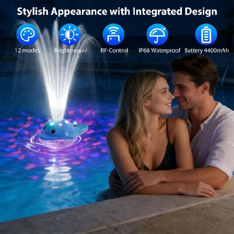 Movable Pool Accessory With Swirling Water flows And 12 Light Changes For Warm Weather Enjoyment