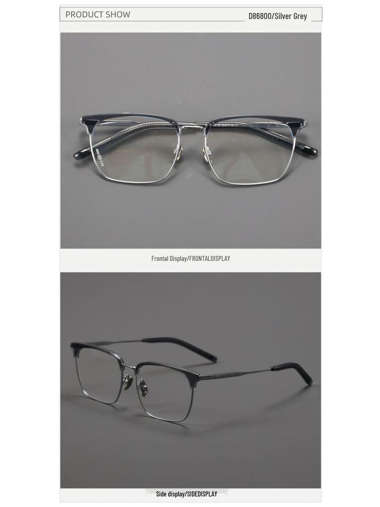 Ultra-Light Frameless Pure Titanium Eyebrow Glasses - Large Frame, Durable & Comfortable