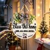 All Season Home Decorations Welcome Sign for Front Door Porch, Round Wooden Hanging Rustic Farmhouse Hanger Plaque, Hanger, Thoughtful Gifts Neighbors