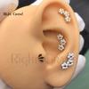 Pravý Velký ASTM F136 Titanový Trojitý Květinový Shluk Labret Vnitřně Závitový Trinity Květinový pro Tragus Monroe Chrupavku