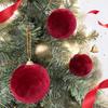 10/20Pcs Christmas Balls Velvet Xmas Tree Hanging Ornaments with Ribbon Weddings Birthdays Home Holiday Decoration