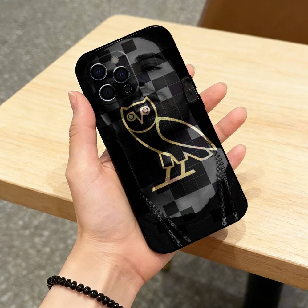 D-Drake OvO OWL   Phone Case For iPhone 17,16,15,14,13,12,11 Plus,Pro Max,XS,Soft Silicone Black Cover