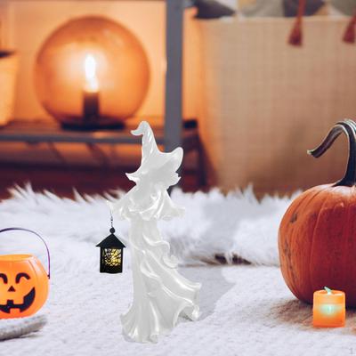 Witch Lantern Ornament Barrel Figurine Resin Statue Faceless Sculpture for Garden Indoor Backyard