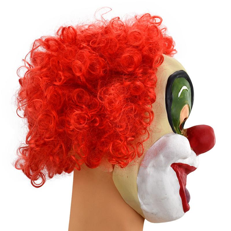 Halloween Clown Maske Cosplay Party Latex Kopfbedeckung rote Haare Clown Maske