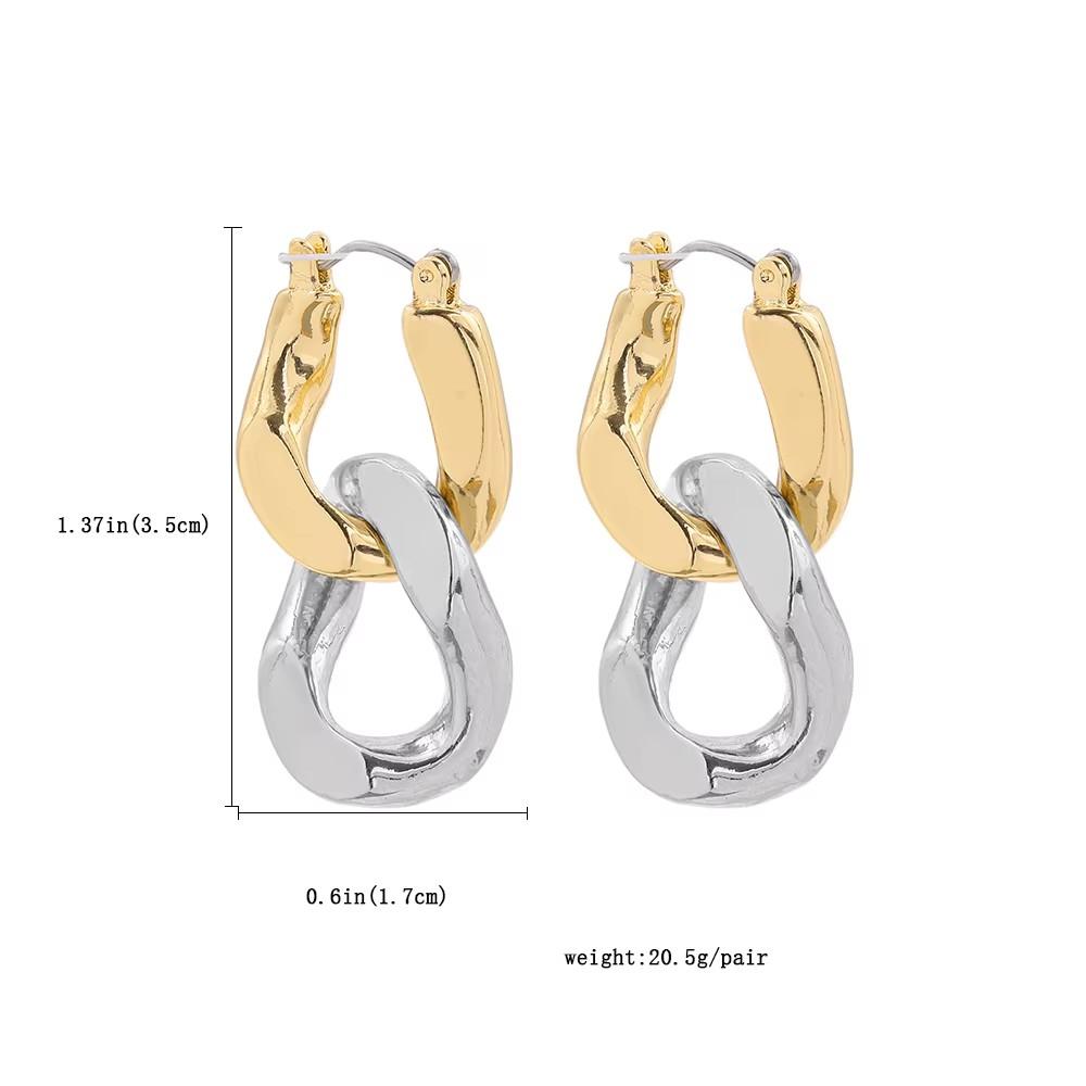 New Trendy Mix Color Bilayer U Shape Ear Buckle Small Huggie Hoop Earrings Waterproof Colorblocked Ear Ring Thanksgiving Gifts