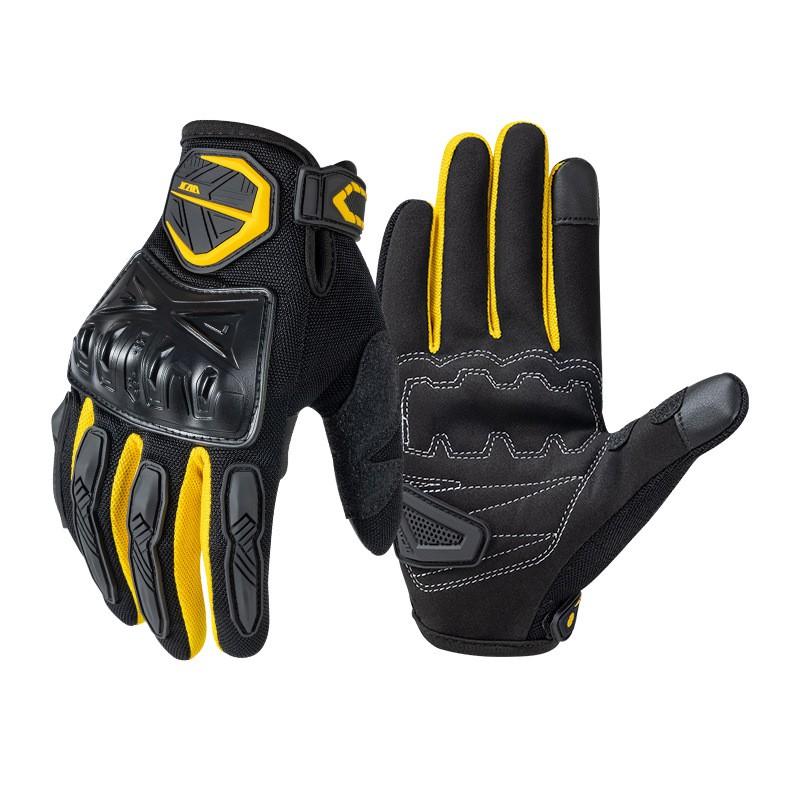 Gants de Moto Légers en Mesh Hommes Femmes - Doigts Entiers Équipement de Protection pour la Conduite Rue Tout-Terrain Trajet Quotidien