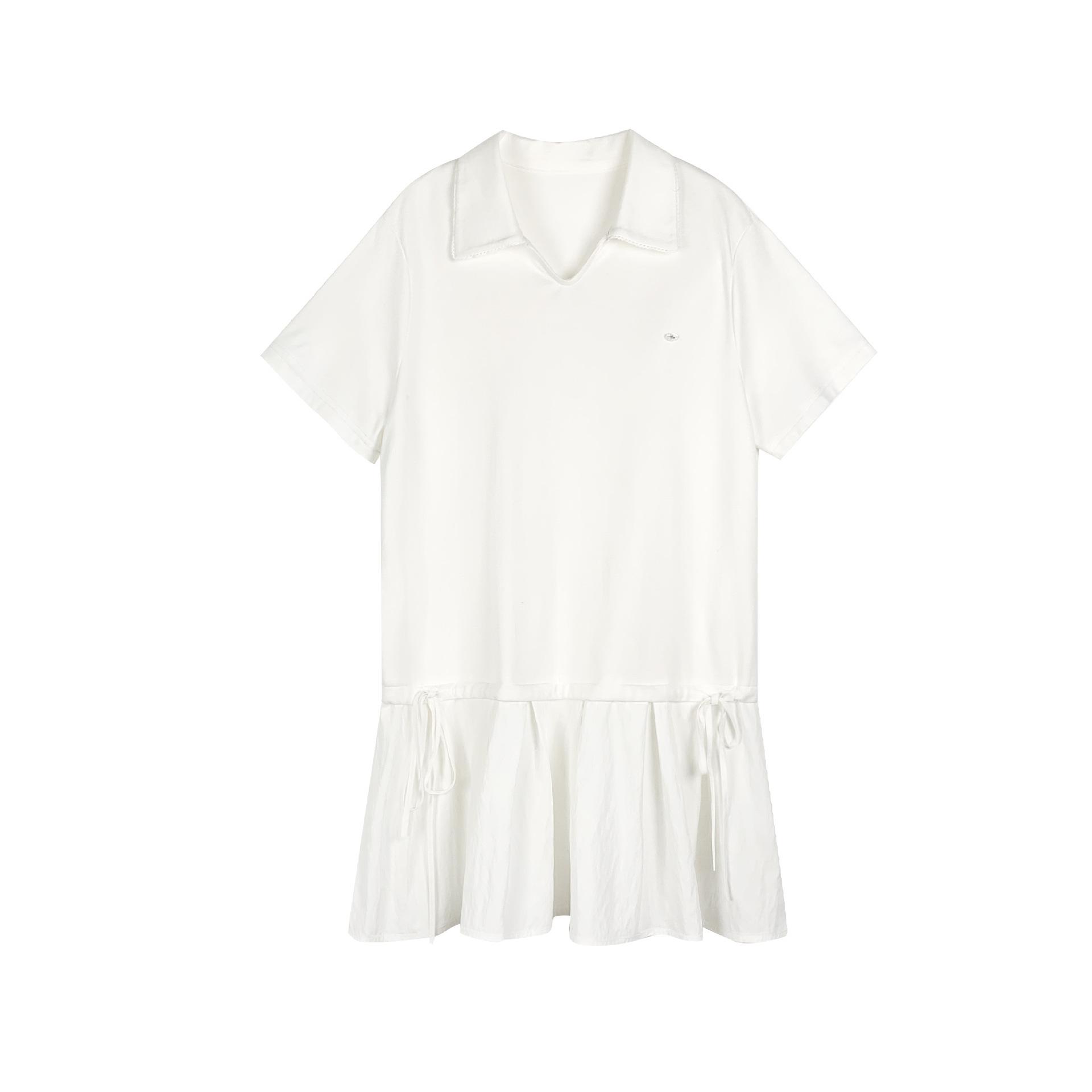 

MOXI Women s 2025 Spring White Short Sleeve Mid-Length Dress One Size белый