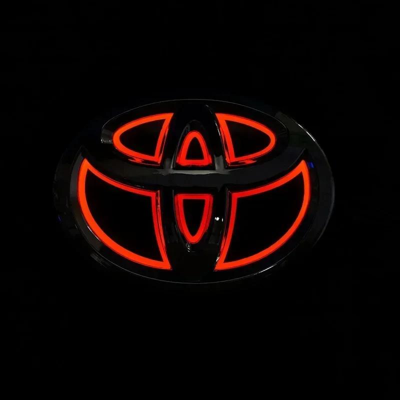 

5D Car Front Grille Trunk Logo LED Light Retrofit for Toyota Corolla Reiz PRADO Yaris LANDCRUIS Camry Vios Highlander LVALON 10cmX6.8cm красный