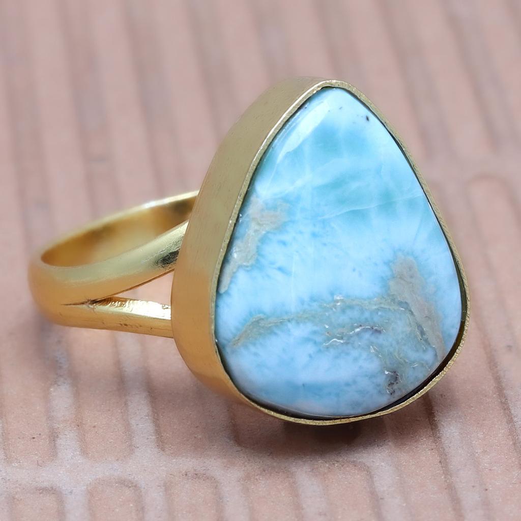 Larimar Gemstone Handmade Silver Jewelry  "10"
