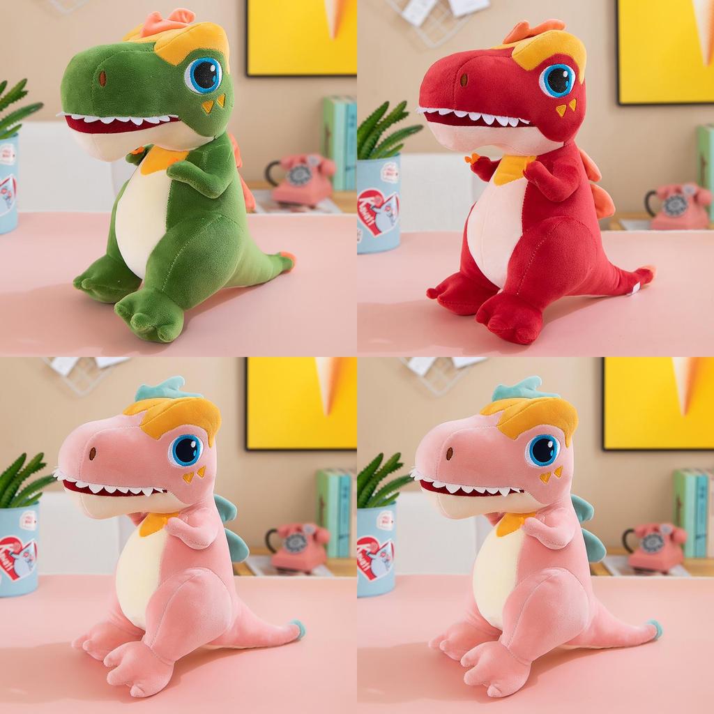 Dinosaur Plush Toy With Multicolor Flames For Kids Play And Comfort