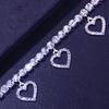 Fashion Rhinestone Hollow Heart Ankle Bracelet for Women Beach Accessories Love Pendant Leg Chain Summer Party Zircon Gift