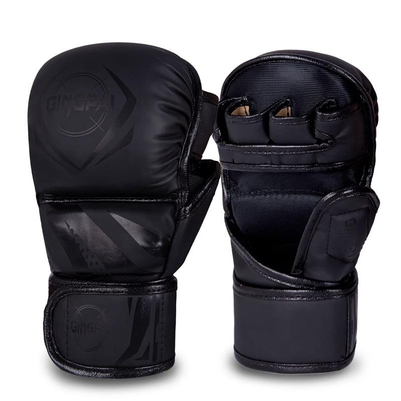 Profesionální MMA a boxerské rukavice s polovičními prsty pro děti a dospělé – Zesílené pro Muay Thai boj, Sanda a trénink na boxovacím pytli pro muže a ženy.