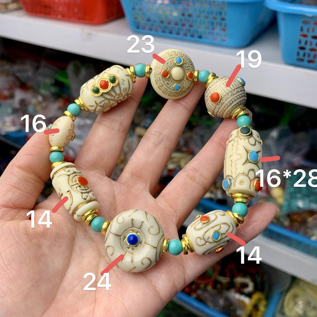Tibetan Style Enamel Beaded Bracelet, Multicolor Vintage Gold-Plated Ethnic Jewelry,Handmade Enamel Charm Bracelet