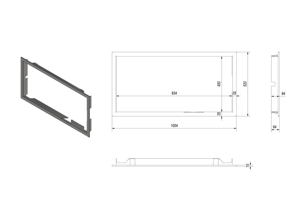Rám pro krbová kamna Nadia 14 šířka rámu 35 mm