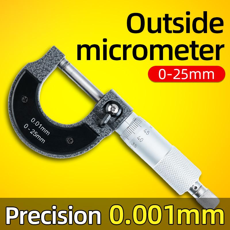 Precise Gauge Micrometer 0-25mm 0.01mm Outside Metric Caliper Measurement Micrometer Tool Mechanical Micrometer
