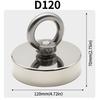 D16-D120mm N52 Super Strong Neodymium Fishing Hook Heavy Duty Magnet Neodymium Magnet  with Countersunk Hole Eyebolt