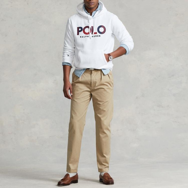 Polo Ralph Lauren Mikina s logem s kulatým výstřihem Pánské mikiny Bílá MNPOKNI16821937-100