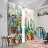 2pcs,2D Plane Printing Popular Curtains Cactus Oasis Durable Polyester (without Rod) Decorations For Home Use for Bedroom,