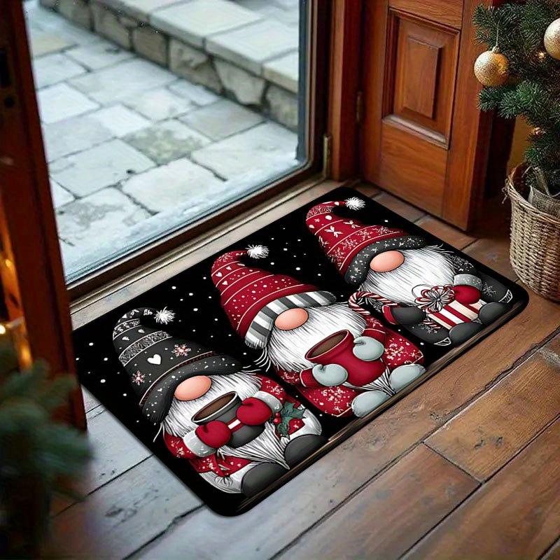 1pcThree Dwarfs Christmas Theme Doormat, Non-slip Floor Mat for Living Room, Bedroom, Bathroom, Holiday Home Decoration