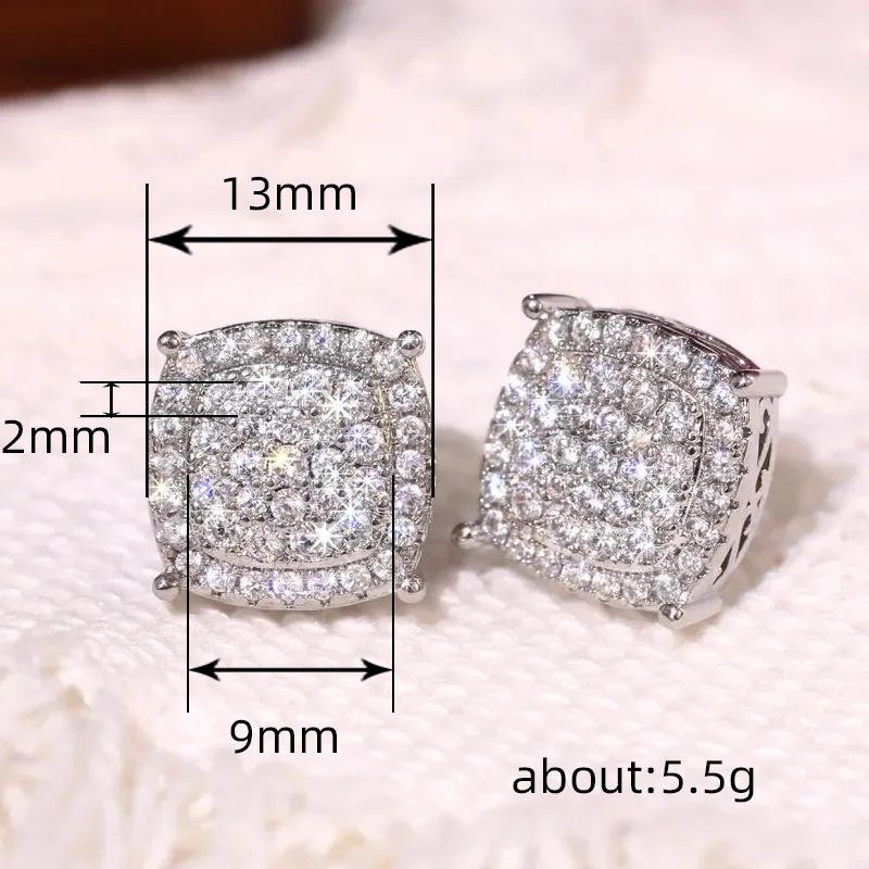 Bling Super Flash Geometric Stud Earrings For Women, Men'S Hip-Hop Versatile Personalized Earrings, Exquisite Versatile Commuter Models