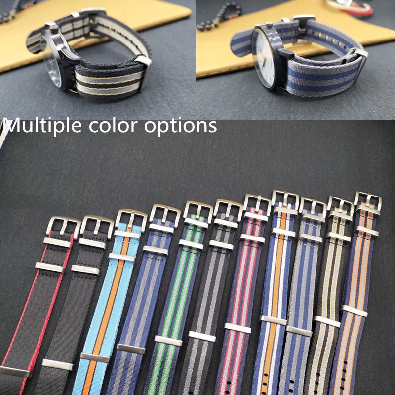 High-End NATO One-Piece Nylon Watch Strap - Canvas Woven, Sizes 18/20/22/24.