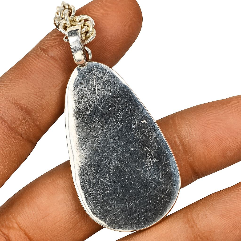 Natural Opal Pendant 925 Sterling Silver 47 ct Oval Gemstone for Him October Birthday Birthstone