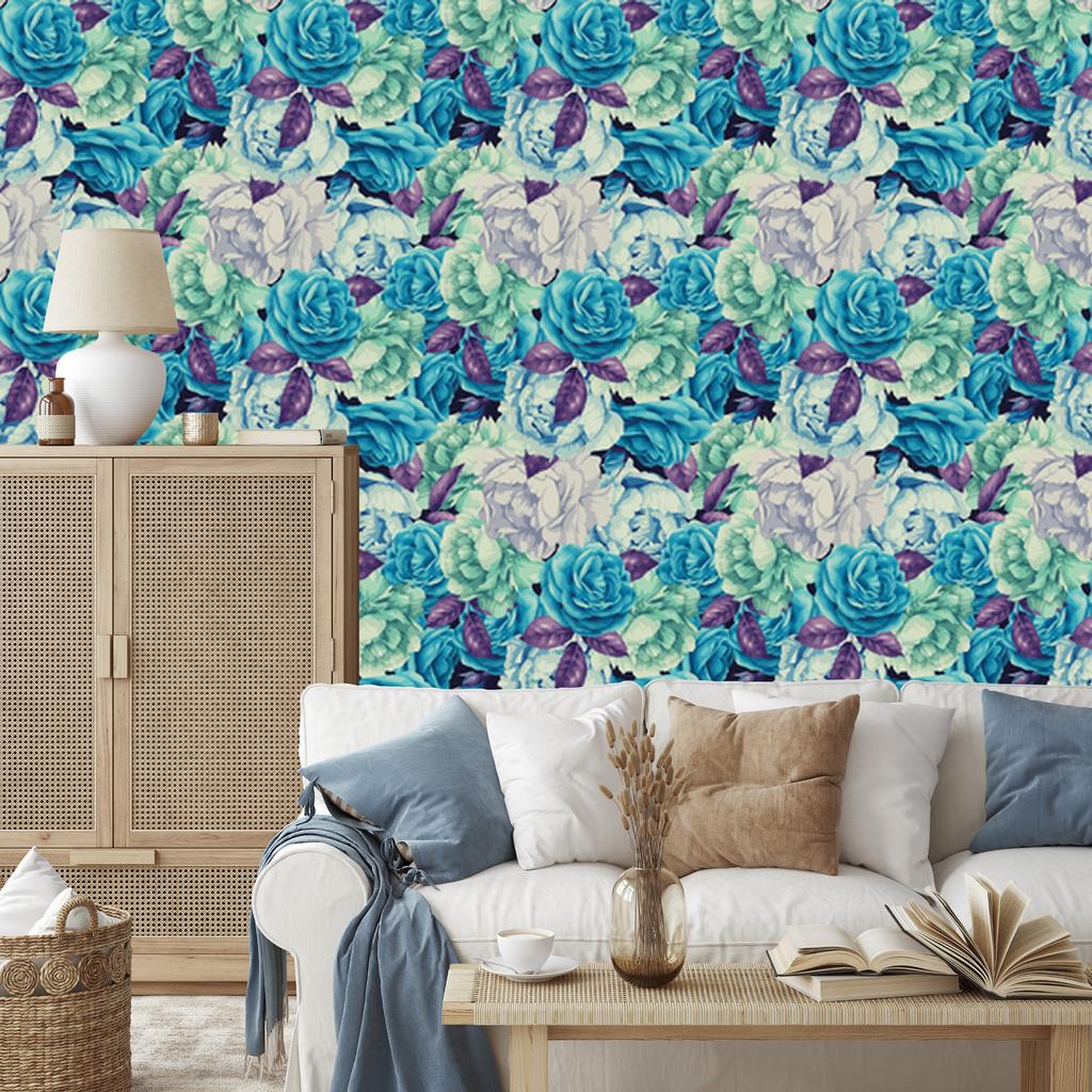 Beautiful colorful roses wallpaper for living room and bedroom 50x1000