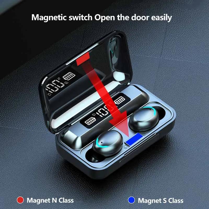 F9 Wireless Bluetooth Headphones Tws Game Earbuds Earphones Digital Display Heaset Large Capacity Charging Case