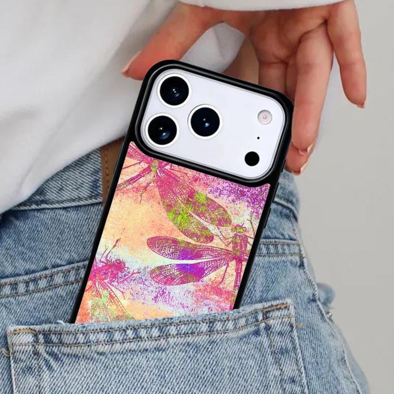 Colorful Dragonfly Phone Case for iPhone 16e 15 14 13 12 17 Pro Max Plus Air 17pro Cover Coque