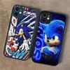 Game Sonic Movie Anime For IPhone 16 15 14 13 12 11 Pro Max X XS MAX Plus Translucent Black Phone Cover