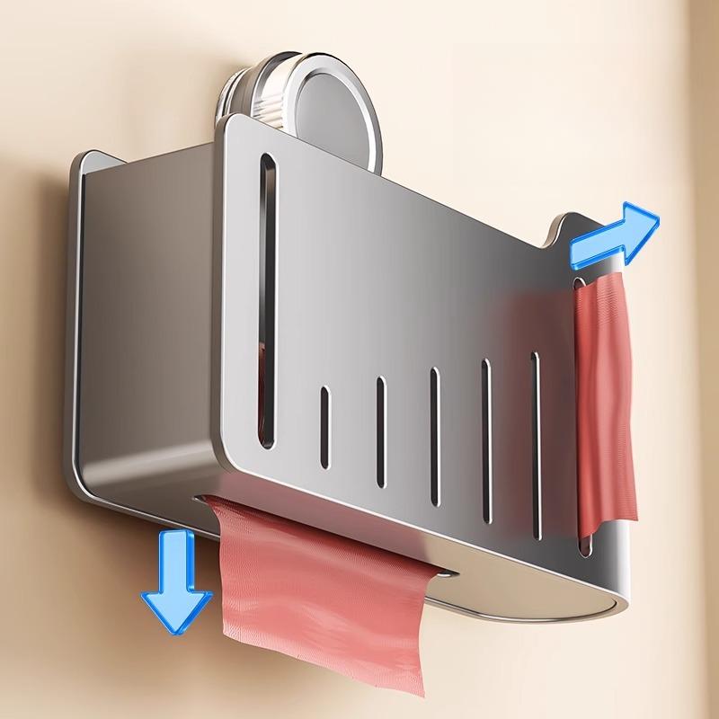 Suction Cup Storage Box Organizer for Kitchen Cabinet Door Small Items Holder with Carbon Steel and ABS Material China Mainland