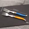 6pcs Laguiole Steak Forks Rainbow Dinner Fork Set Colorful Cutlery Table Fork Stainless Steel Bar Dinnerware Restaurant Home Kit