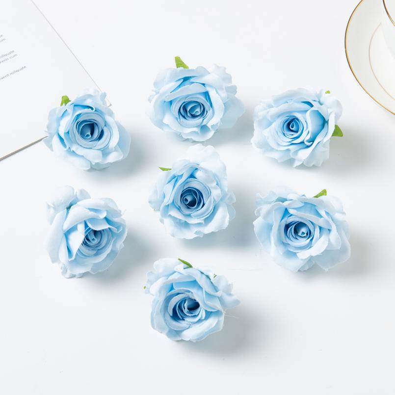 100Pcs Silk Rose Artificial Flower Hot sale Christmas Wedding Bridal Bouquet Home Outdoor Garden Diy gift box Scrapbook Material