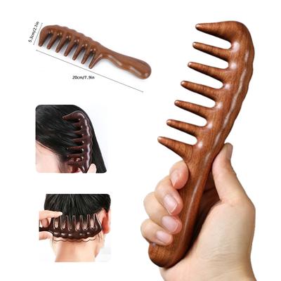 1pcs Natural Wood Hair Combs Anti-Static Wooden Comb Massager Long Wide Tooth Detangle Sandalwood Comb Hair Care Household Gift