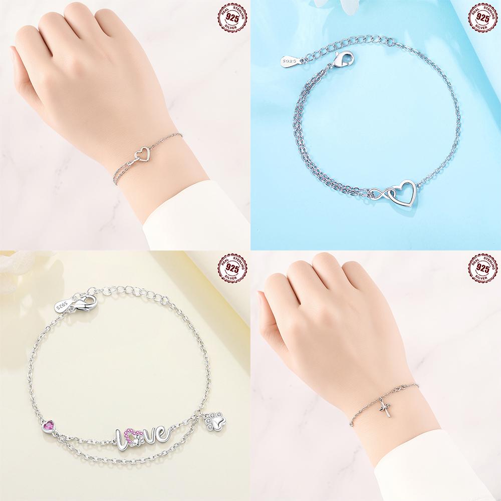 Authentic copper Starry Butterfly Bracelets Blue Zircon Cross Claws Bracelets Women Jewellery Accessory Anniversary Fine Gift
