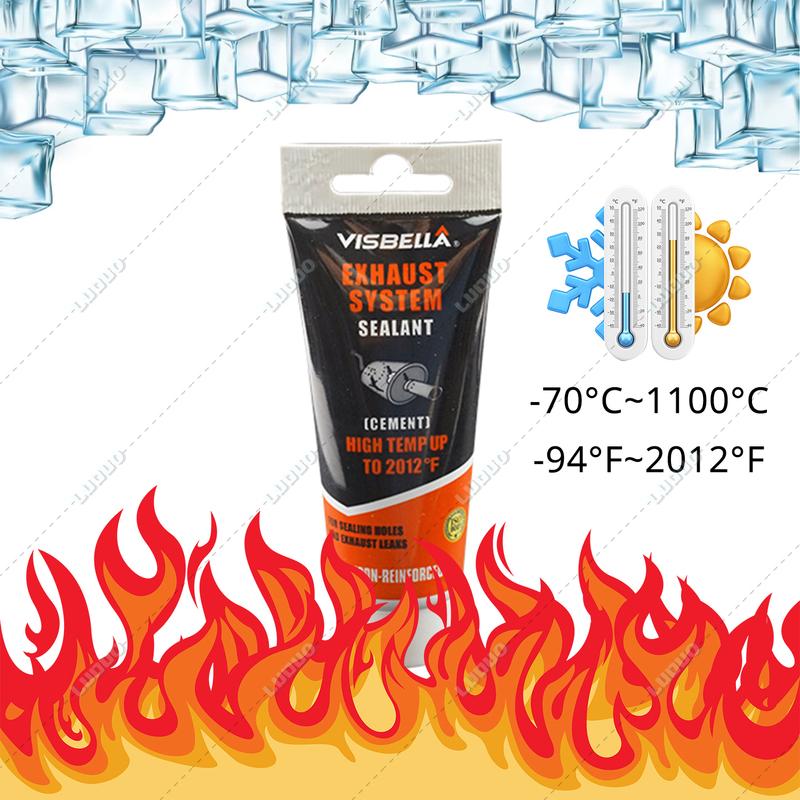 Car Exhaust Pipe Filler Glue High Temperature Silicone Sealant Repair Paste Motorcycle Auto Muffler Tailpipe Leaks Plugging Air