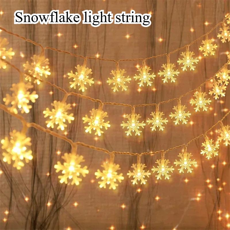 Christmas Lights Fairy Lights Snowflake String Light Battery Operated Snowflake for Bedroom Garden Wedding Birthday Decoration