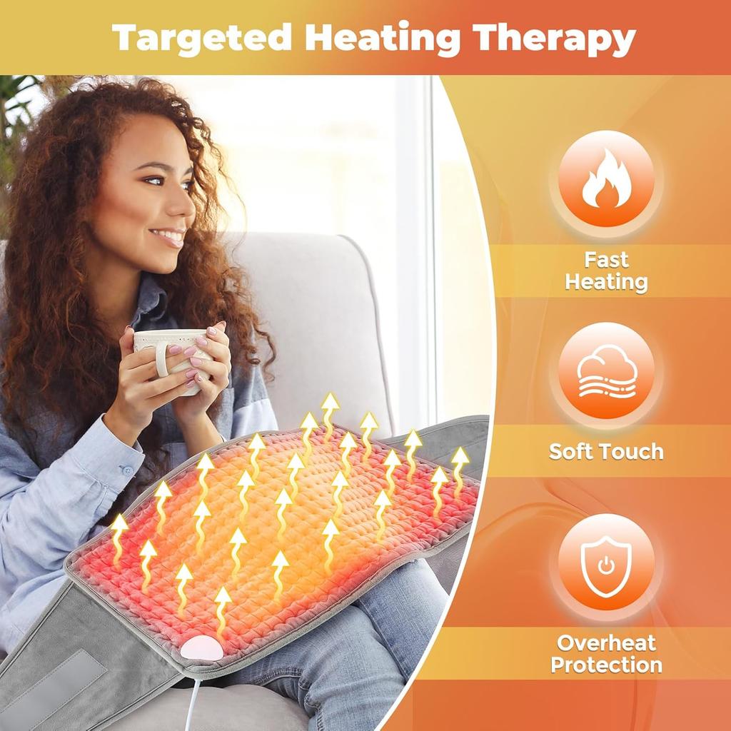 Electric Heating Pad Waist Heated Pad LCD Controller Soft Touch Machine Washable Back Belly Warm Cushion Waist Belt