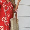 2025 European & American Women's Spring/Summer Fashion Print Maxi Shirt Dress