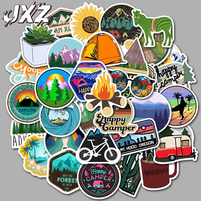 50 Pieces of Non-repeating Graffiti Sticker Decals for Luggage, Suitcase, Skateboard, and Waterproof Car Stickers
