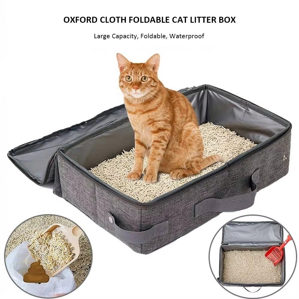 Waterproof Foldable Cat Litter Box Large Capacity Travel Litter Pan Mobile Cat Toilet  Going Out