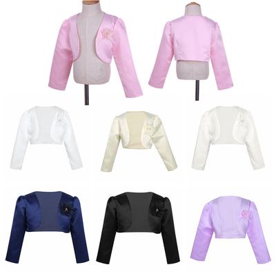 Kids Girls Long Sleeves Bolero Wedding Pageant Jacket Shrug Short Cardigan Sweater Dress Cover Up for Birthday Party