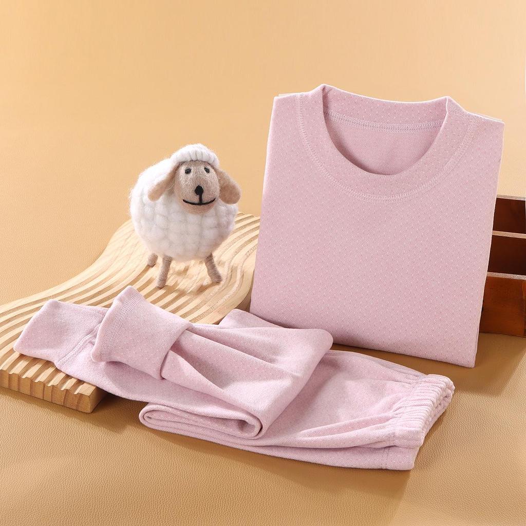 2025 Kids' Seamless Thermal Fleece Underwear Set: Warm Tops & Bottoms for Boys and Girls