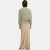 AMIPARIS Solid Color Patch Heart Round Neck Pullover Long Sleeve Sweater Unisex Sweater Sandy-Green UKS042KN0039-366